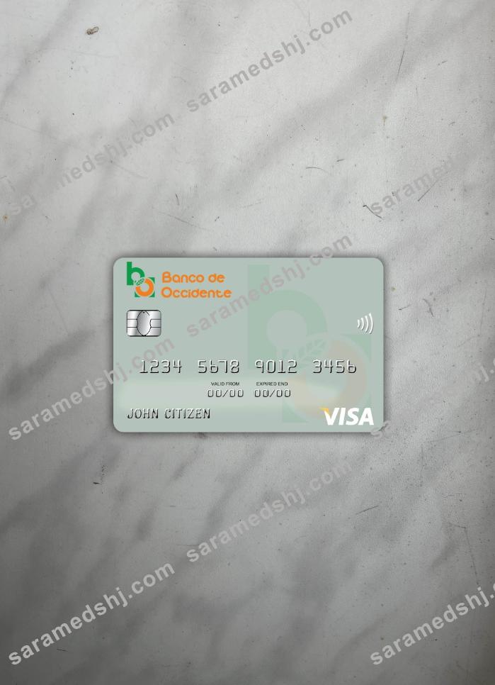 Honduras Banco de Occidente visa card photolook front